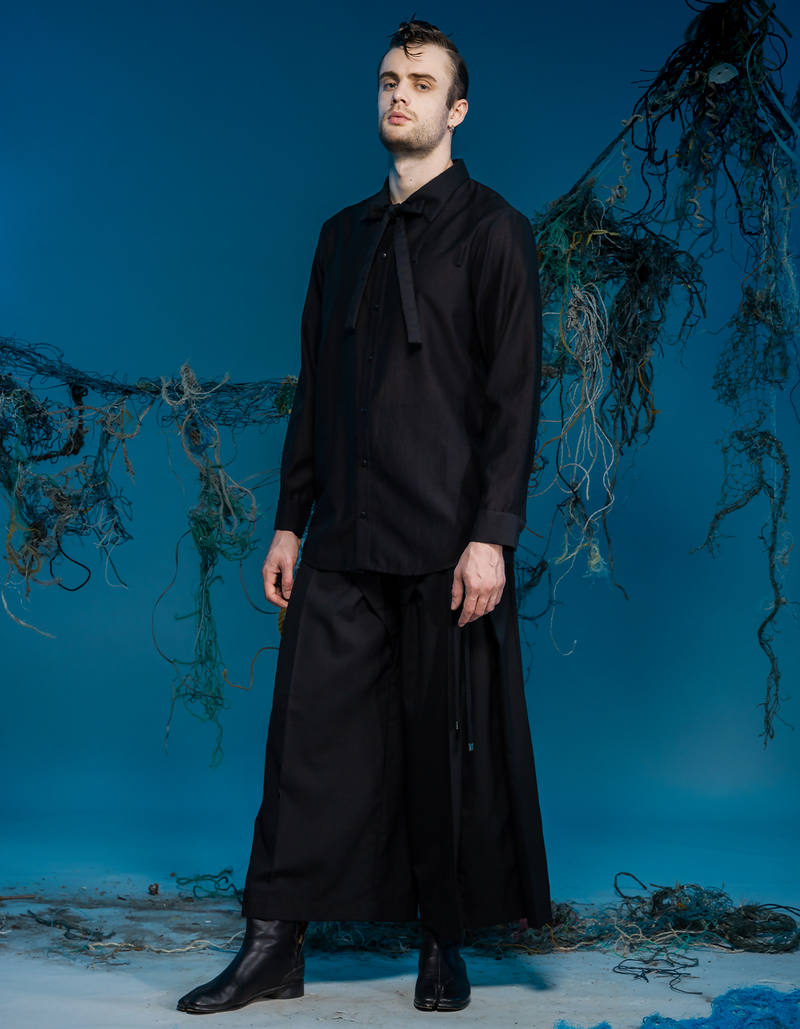 Deconstructed Collar Tie Shirt