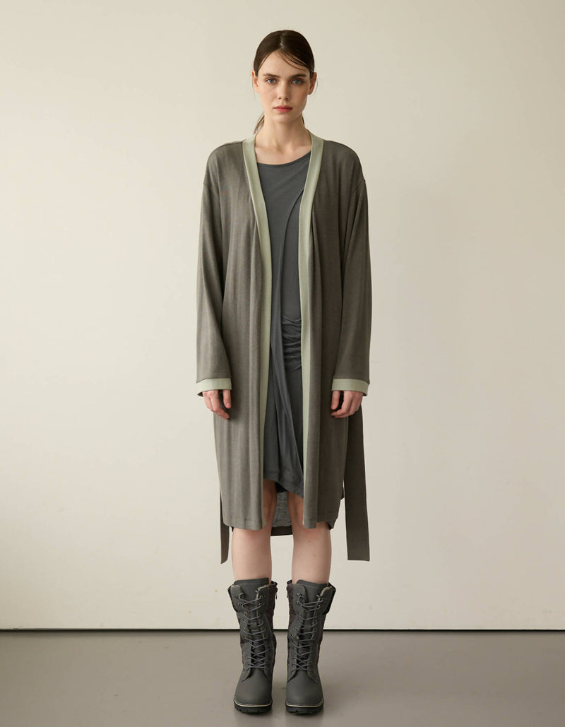 Angora Blended Long Knit Cardigan