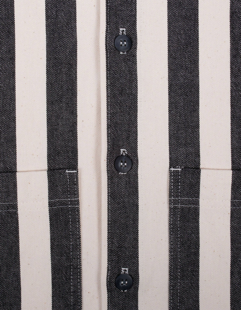 Delia Stripe Chore Jacket Black & White