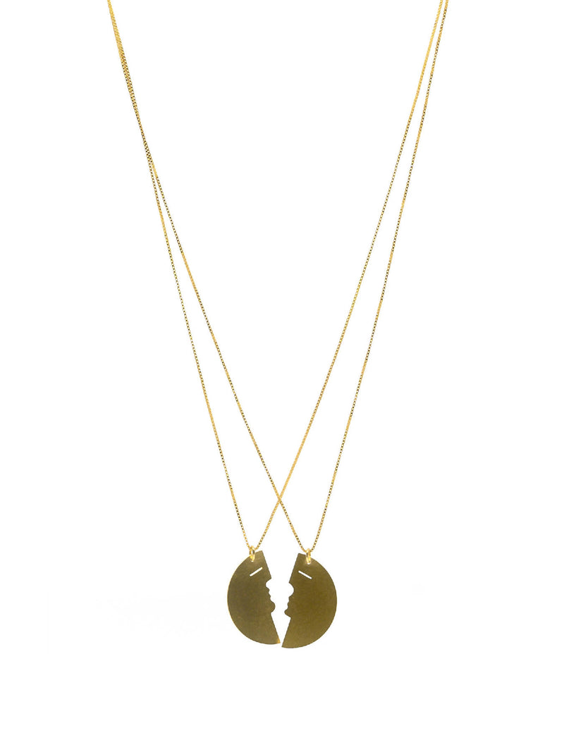 Two Make One Necklace / / Goden