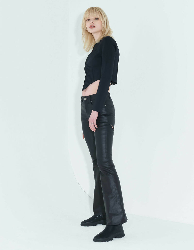 Coated Back Slit Jeans