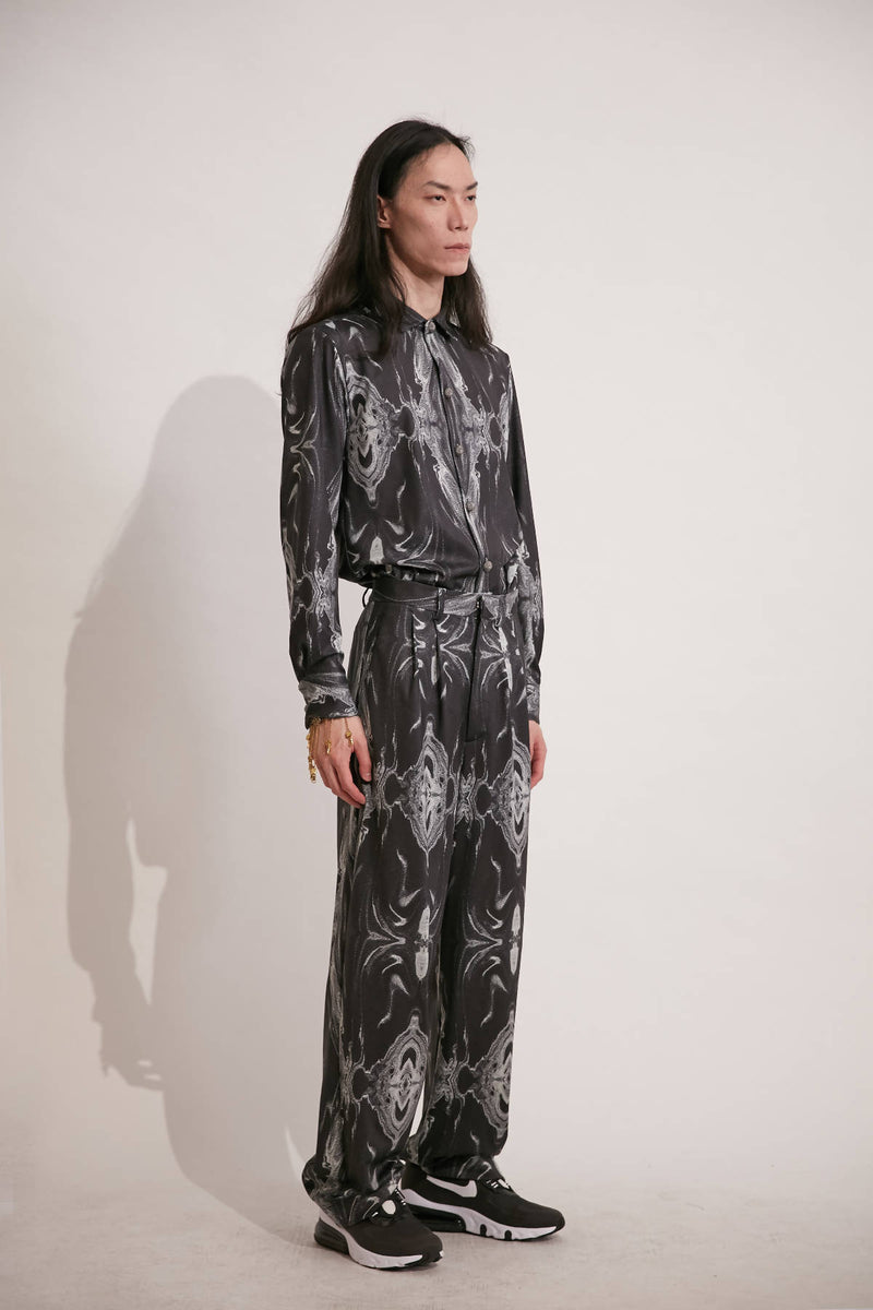 Black Oversize Printed Shirt