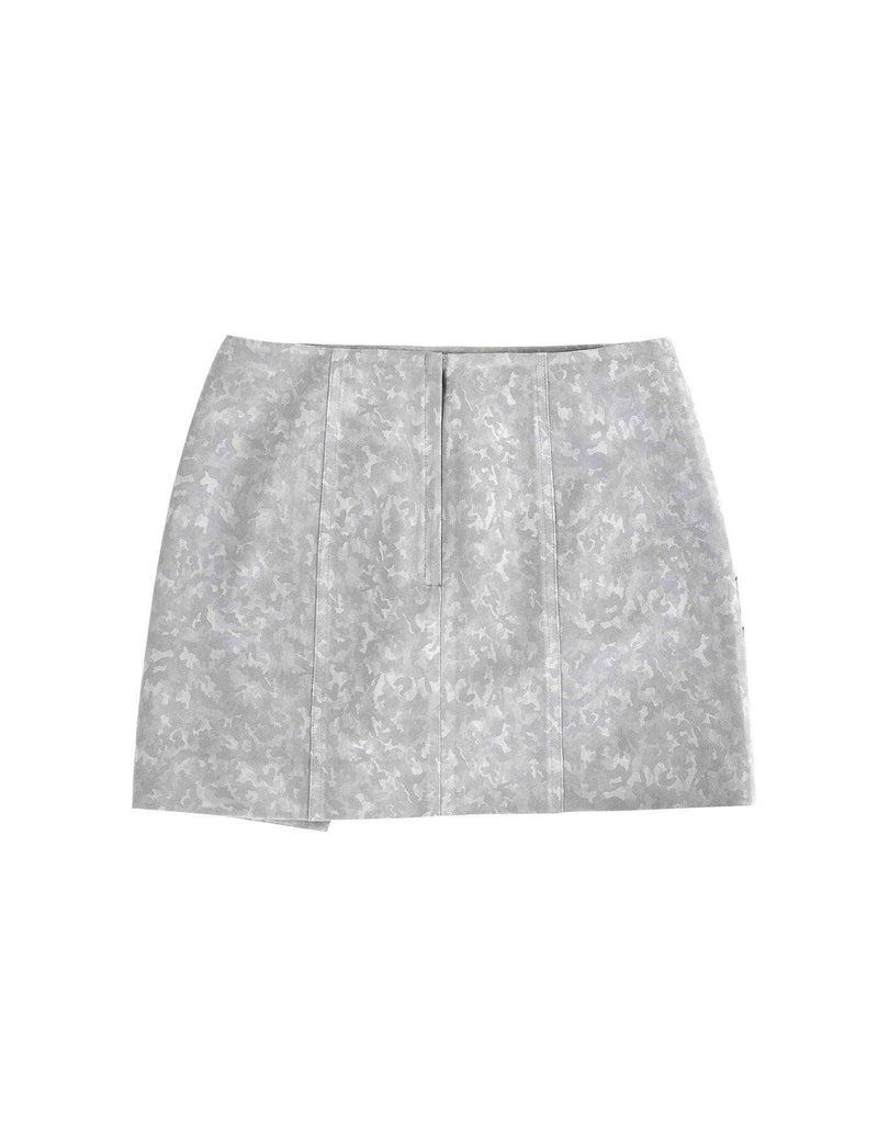 Suede Mini Wrap Skirt