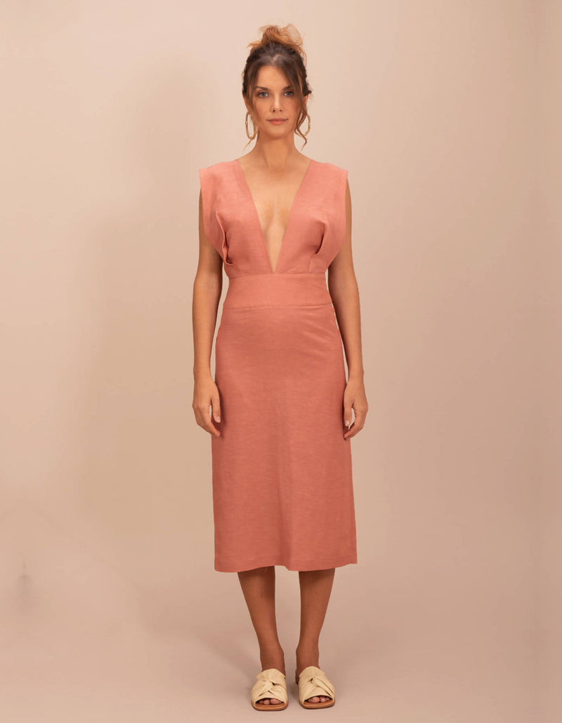 Monument Linen Blend Dress