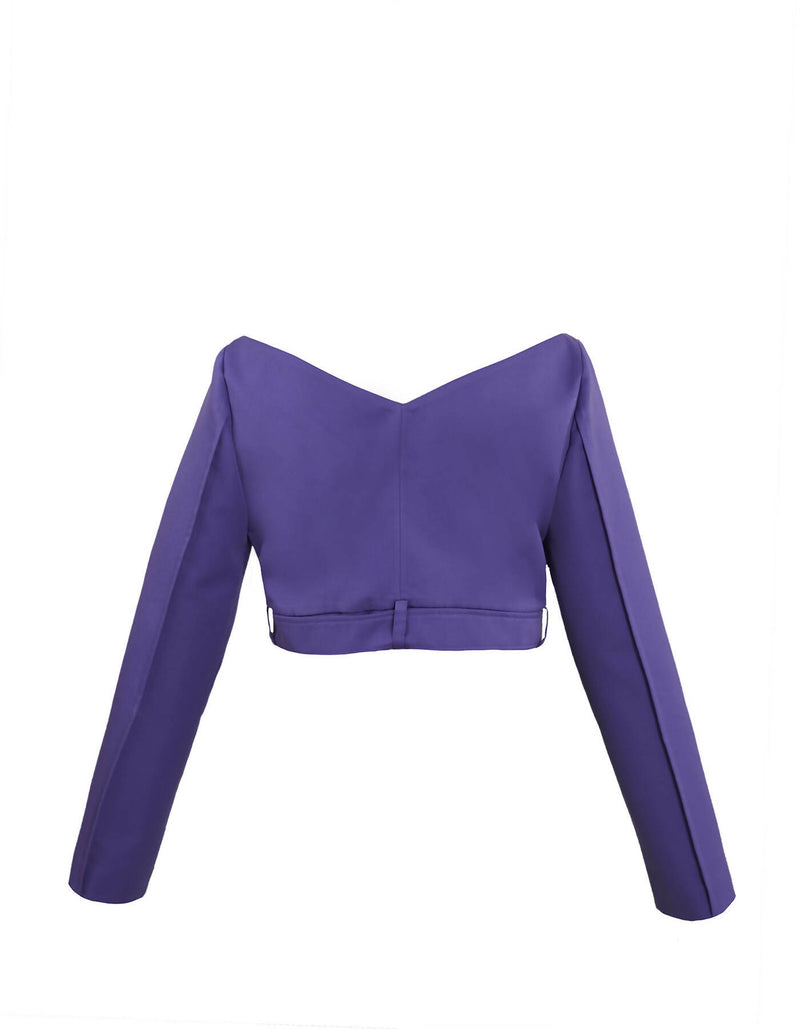 Purple Cropped Suit Jacket