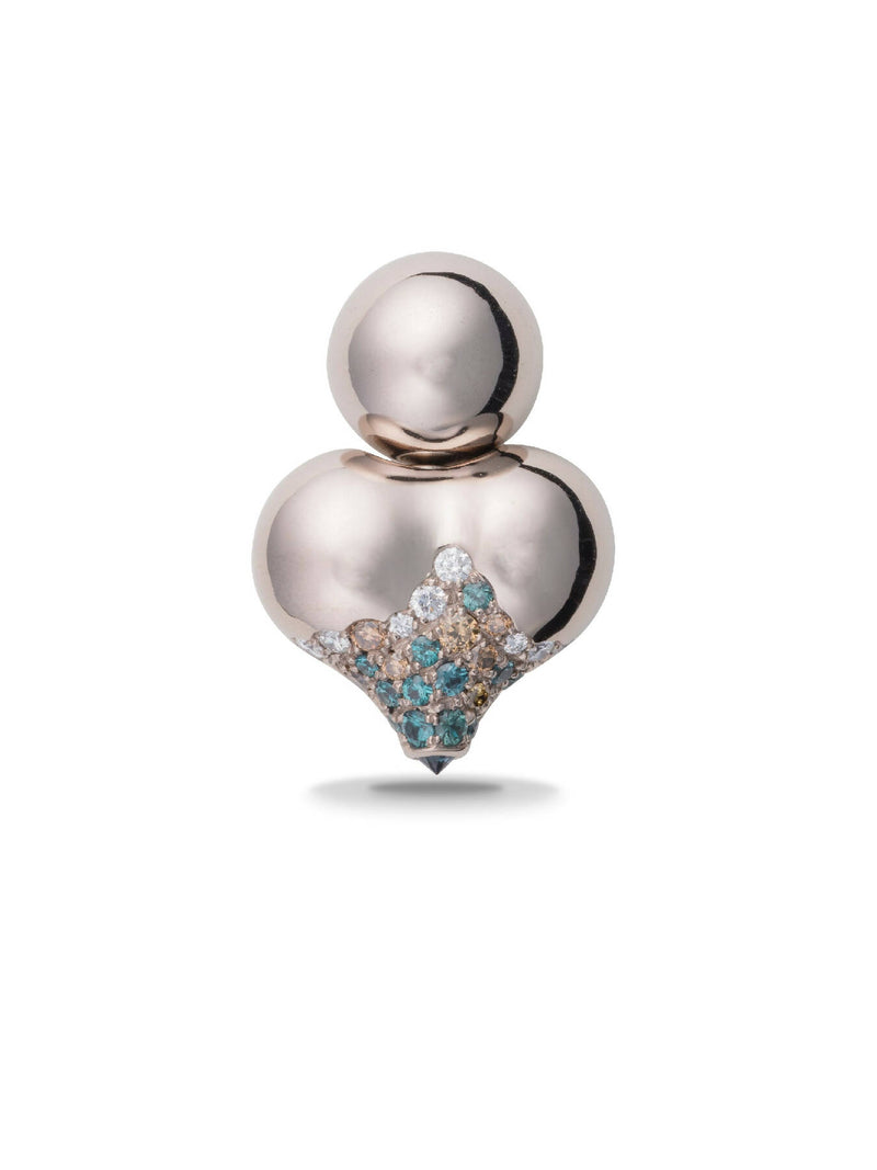 Lotus II bleu (single earring)