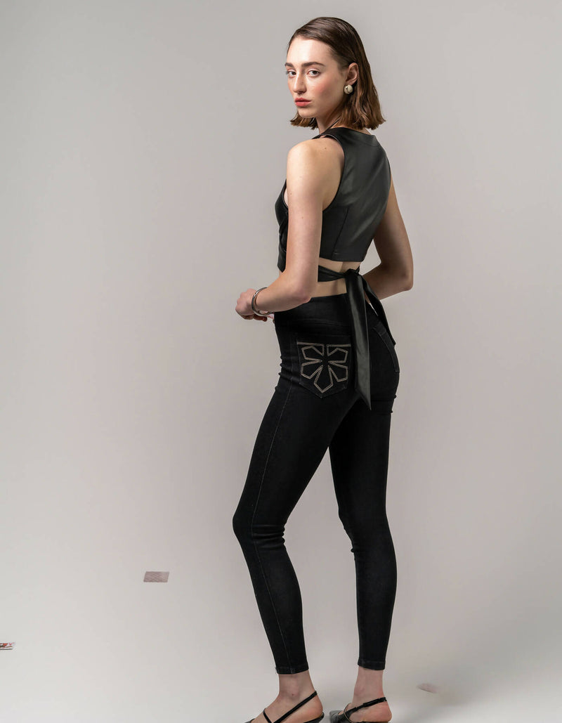 Slim-fit denim pants