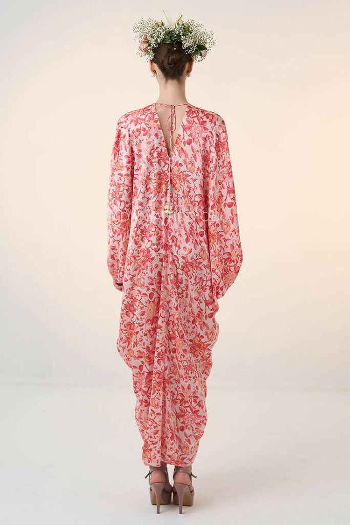 FLORAL HEART DRAPE KAFTAN