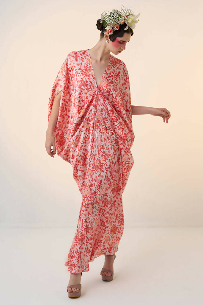 FLORAL HEART DRAPE KAFTAN