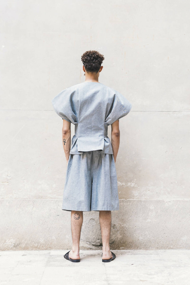 KARATEGI DENIM SHORTS