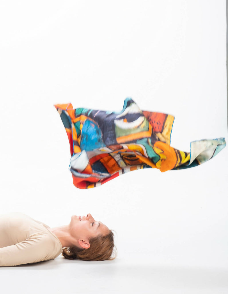 Silk scarf “Don Quixote #2”
