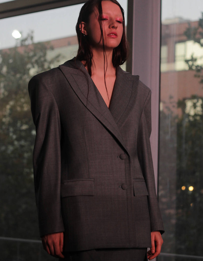 Gray Laced Blazer