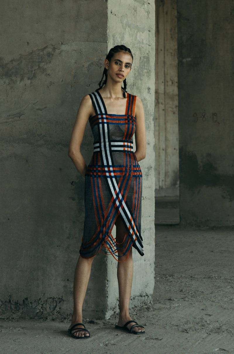 Interwoven Lurex Glass Sheer Dress