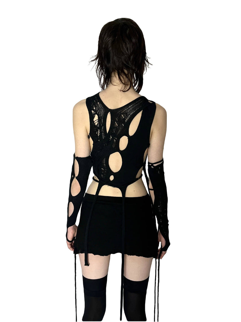 REM ASYMMETRICAL KNIT TOP