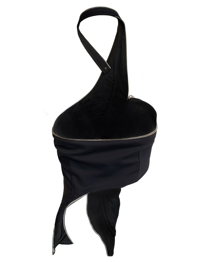 Gothic Button Zipper Halter-Neck Sharp Top