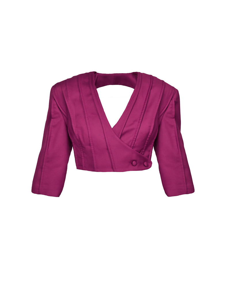 SS22. Purple Cropped Suit Jacket