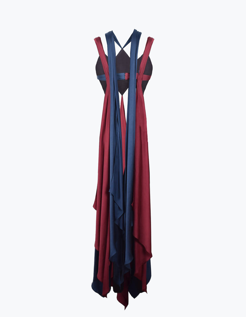 Silk-Raffia Diamond Panelled Bustier