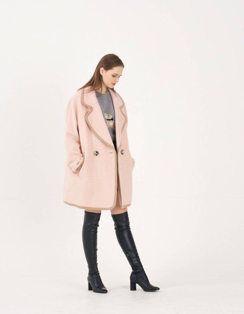 Houndstooth Alpaca Coat