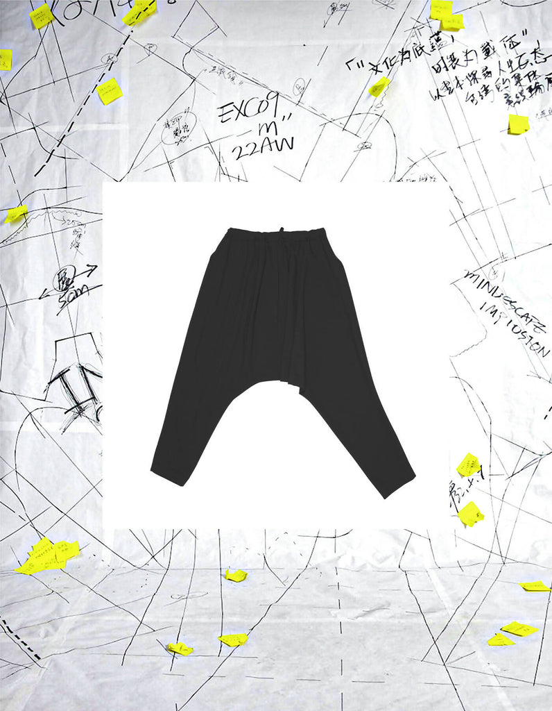 Deconstructed Box Pleat Low-Crotch Trousers