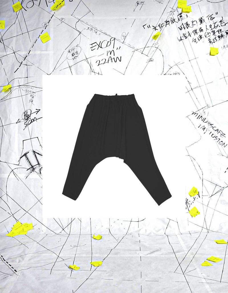 Deconstructed Box Pleat Low-Crotch Trousers