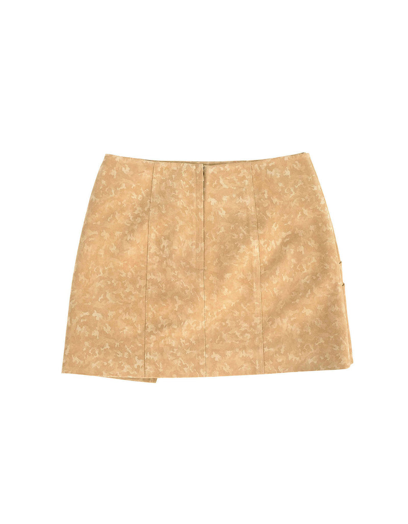 Suede Mini Wrap Skirt