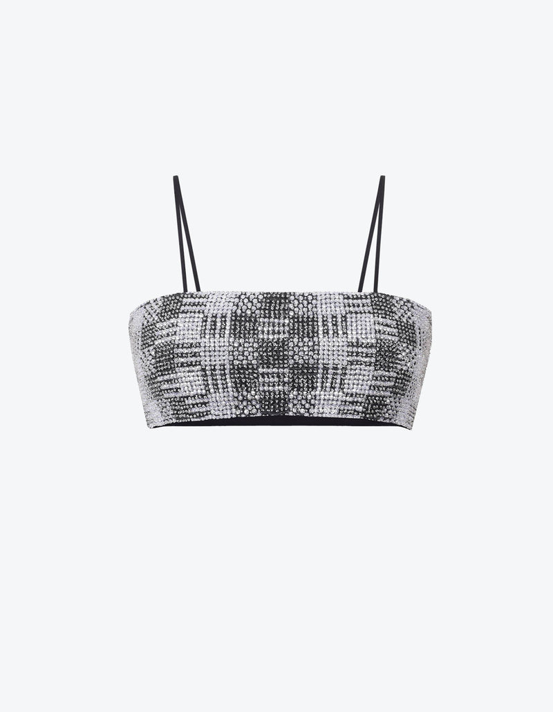 Sequin Hand-Embroidered Band Bustier