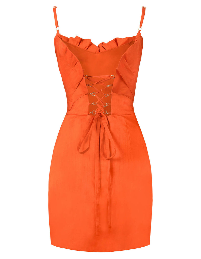 FIORE DRESS FLAME ORANGE