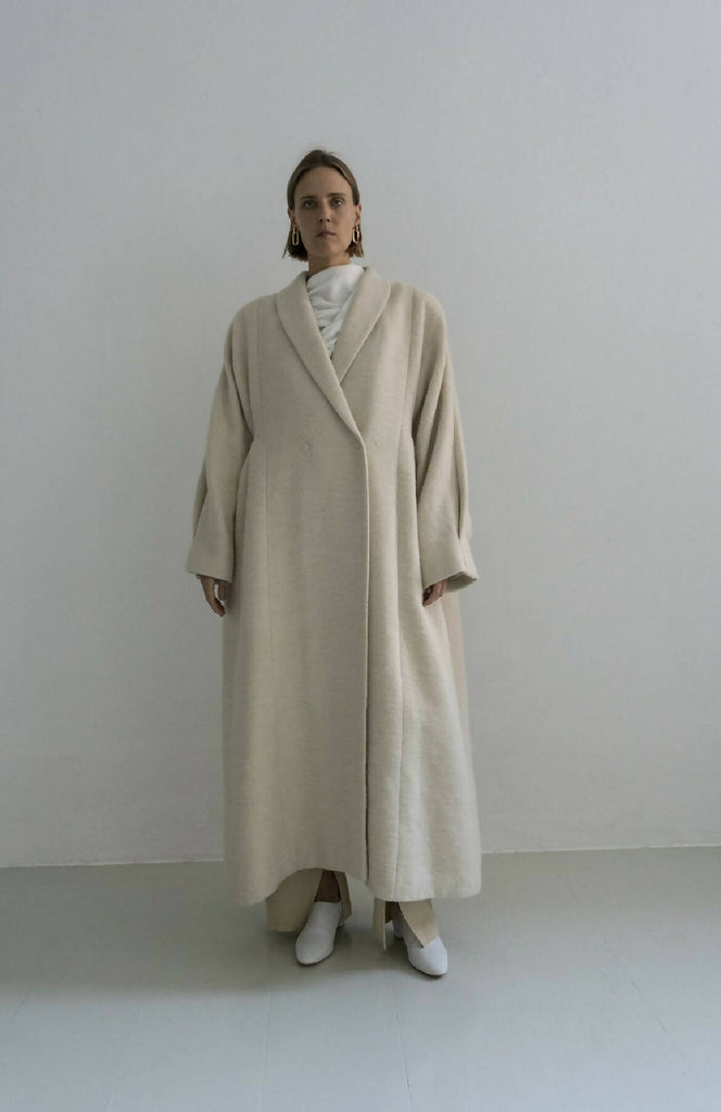 KOSIV CREAM HEMP WOOL COAT