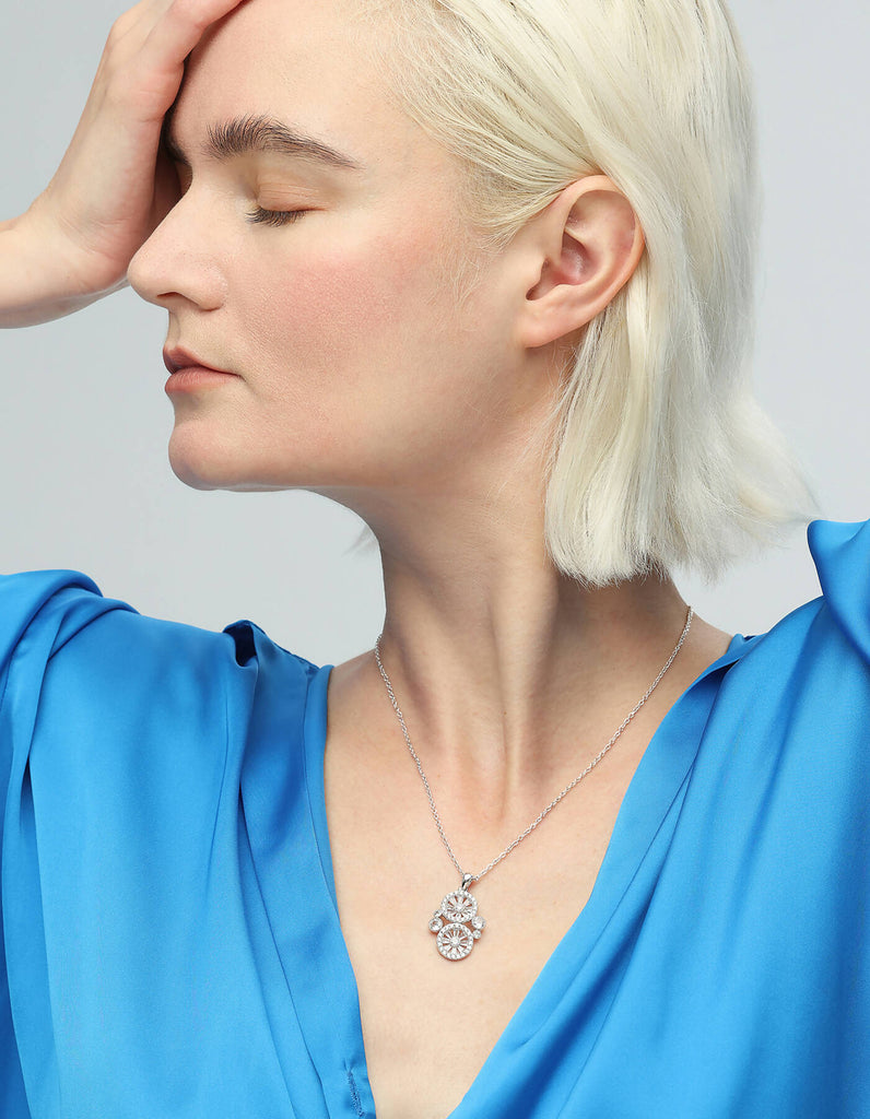 Silver Wheel of Fortune Necklace