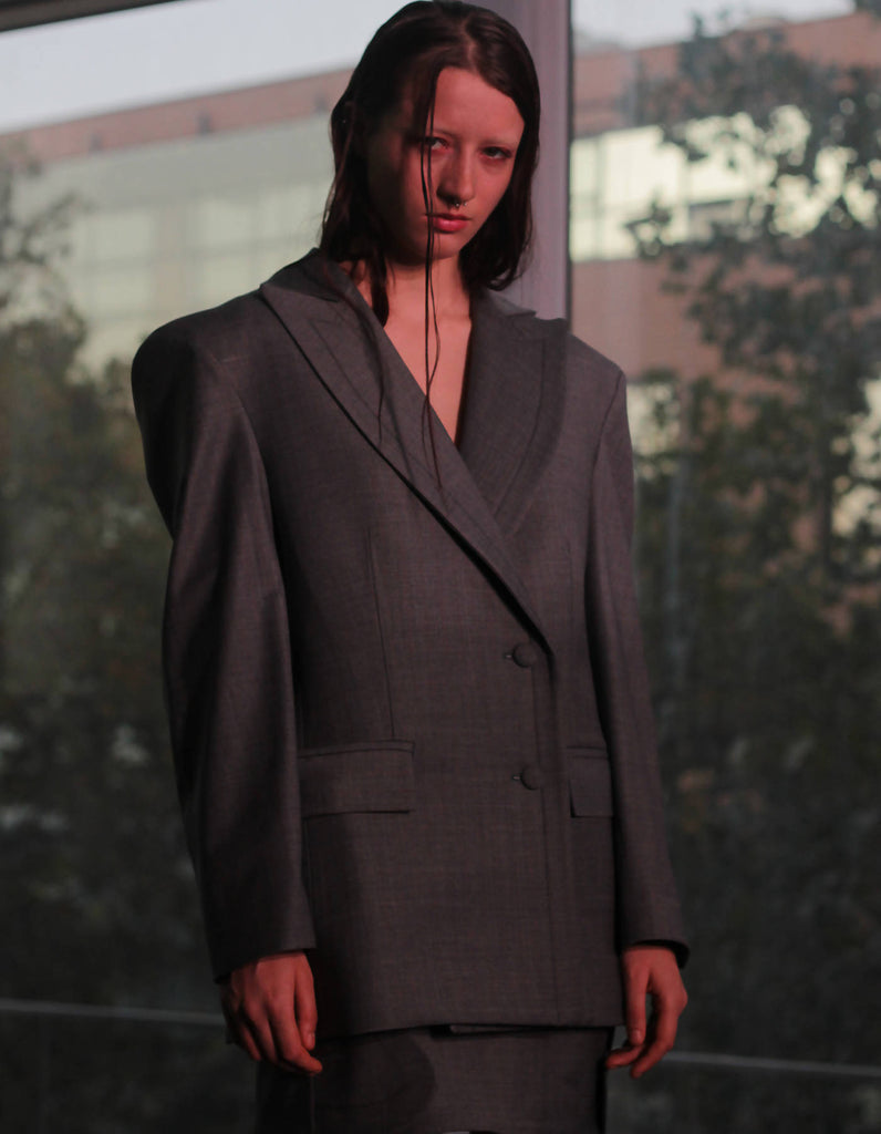 Gray Laced Blazer