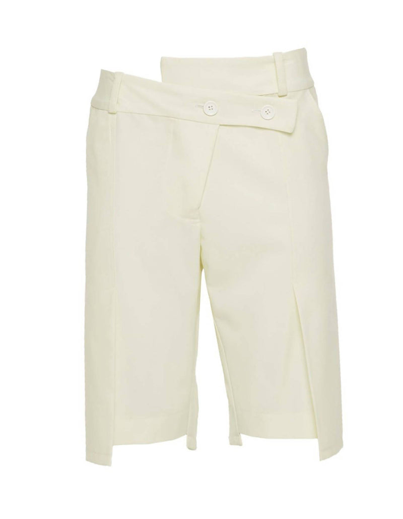 Asymmetrical Milky White Shorts