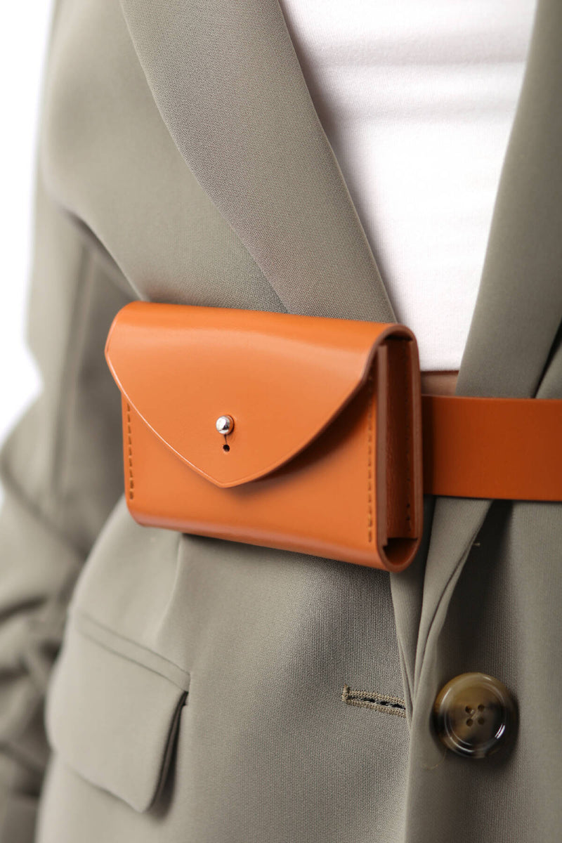 Leather Slim Envelope Belt Bag