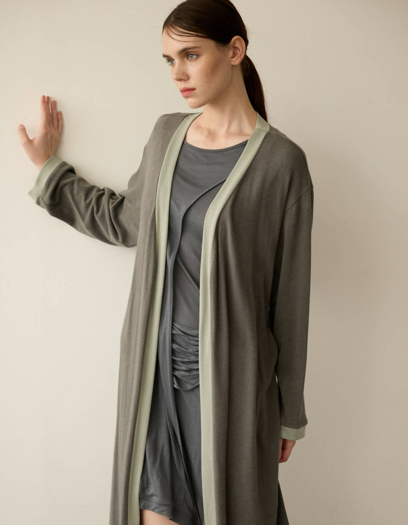 Angora Blended Long Knit Cardigan