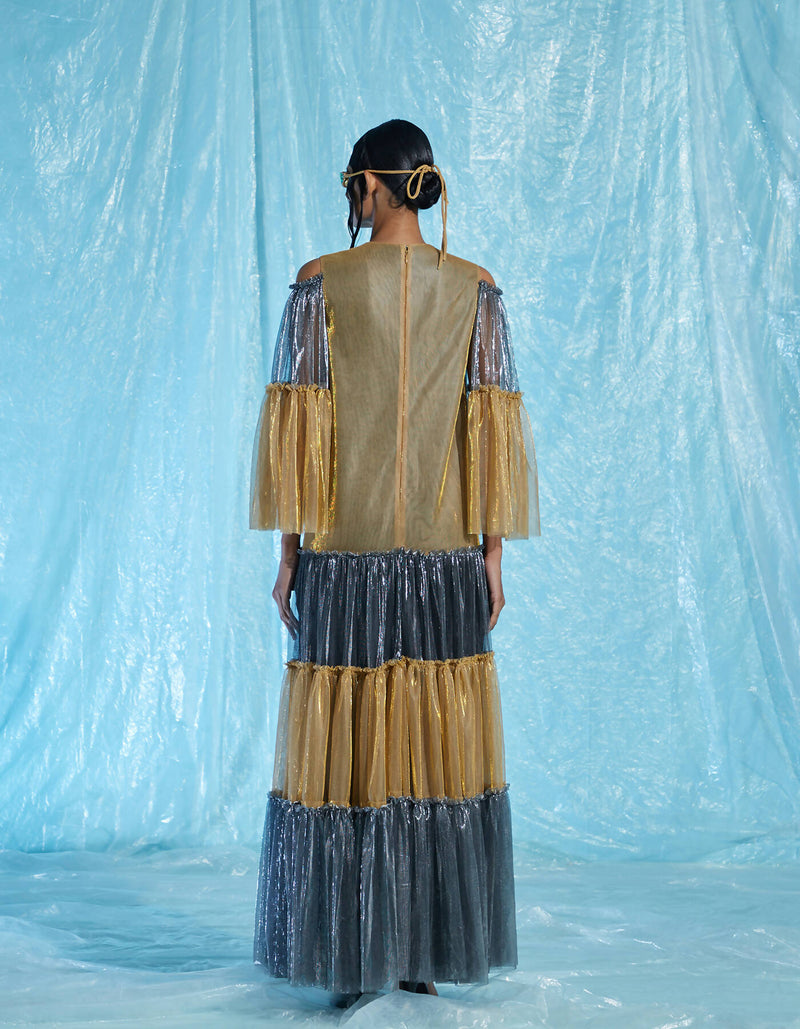 Metallic Tiered Dress