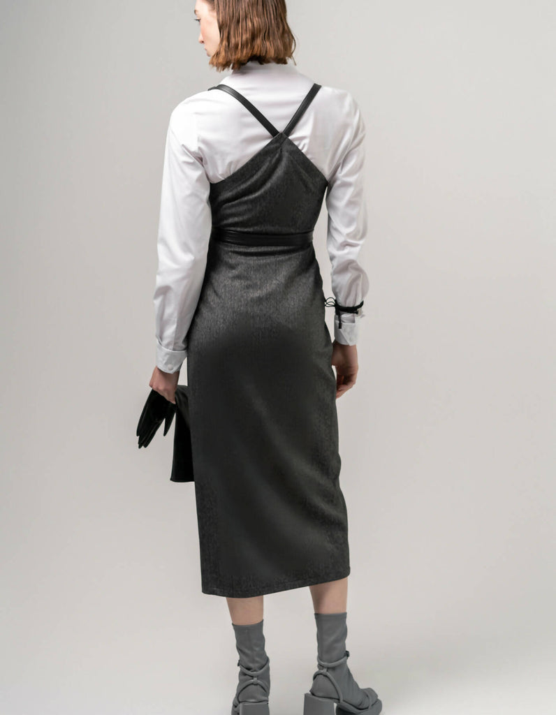Sundress with a scent of suit fabric