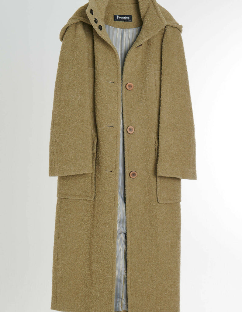 Premium Mohair Alpaca Detachable Hooded Coat