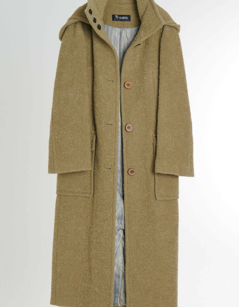 Premium Mohair Alpaca Detachable Hooded Coat