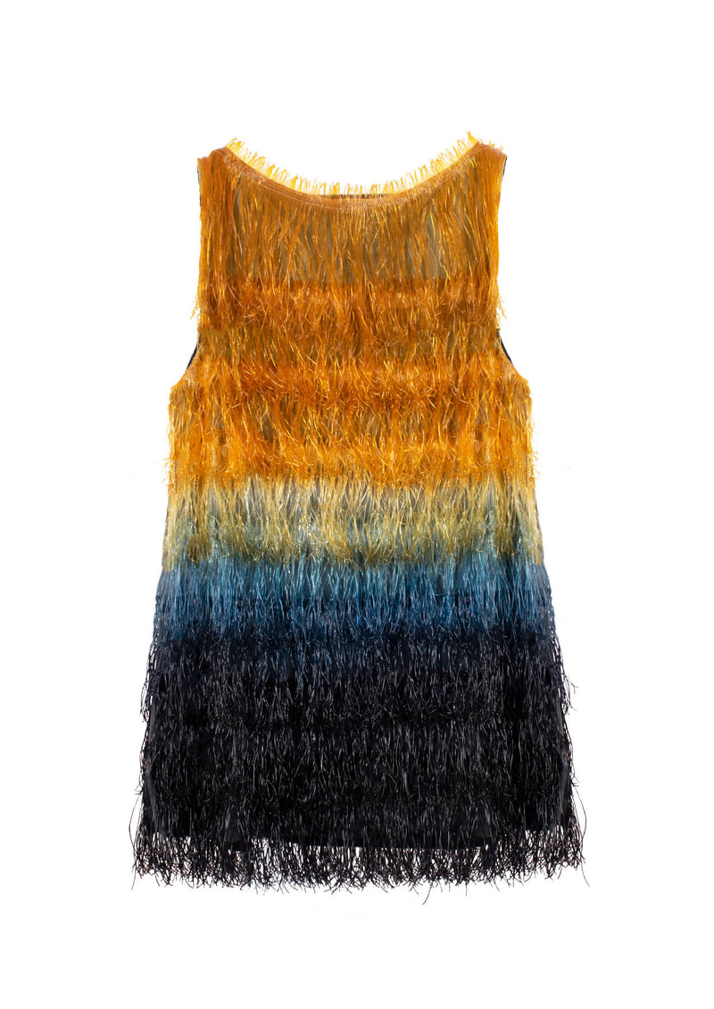 Gradient Glass Fringed Top
