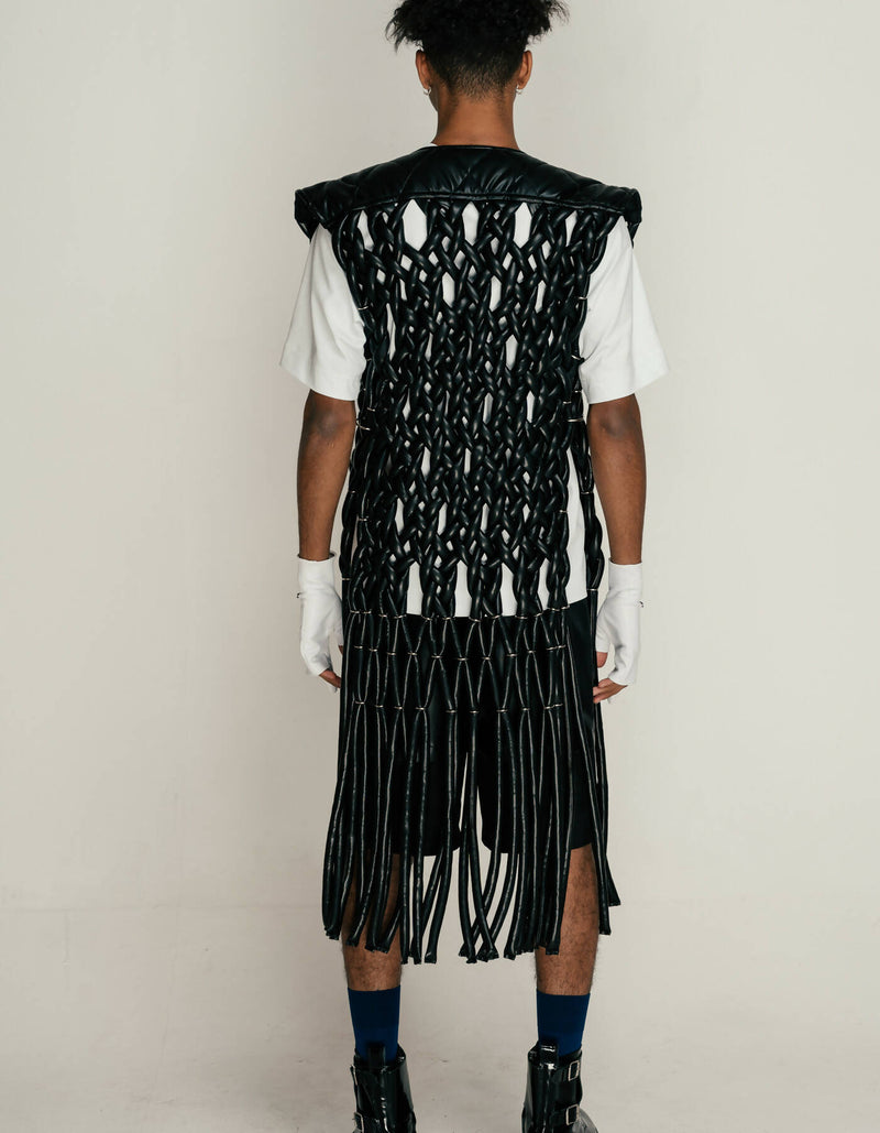 Knitted Eco-Leather Vest Faga