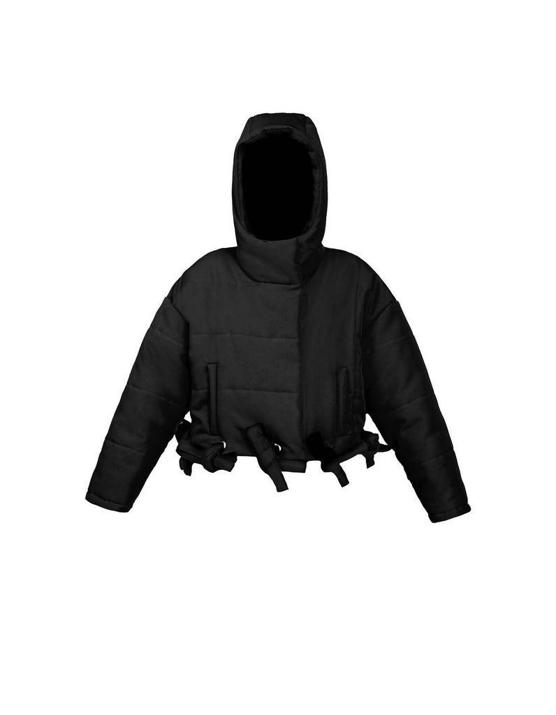 Hooded transformable puffer jacket