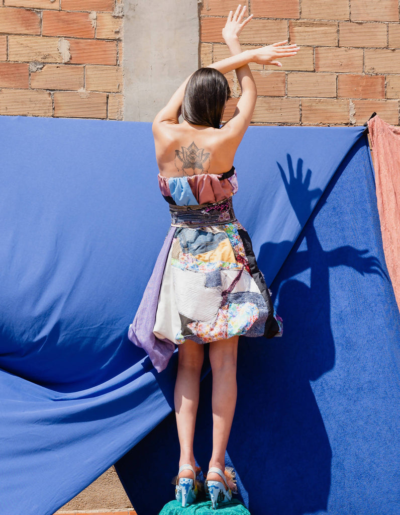 Patchwork Balloon Dress