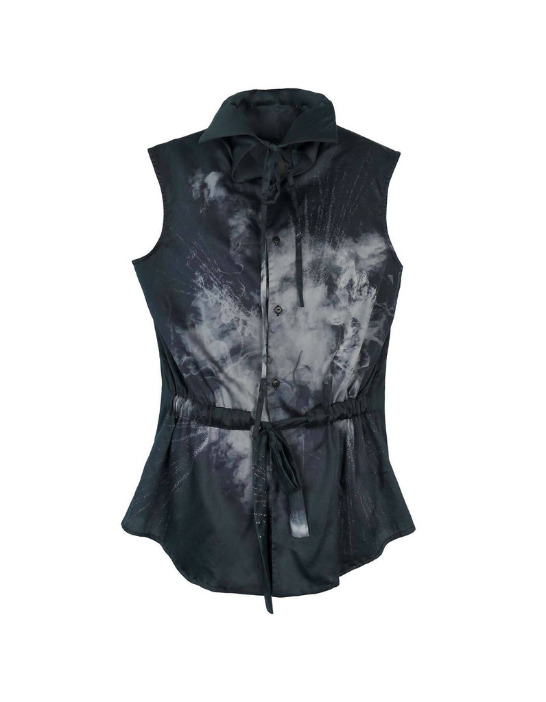 Transforming-Collar Shirt Without Sleeves