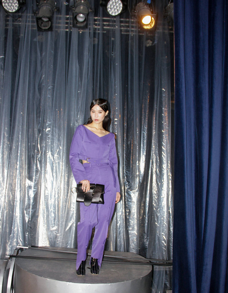 Purple Cropped Suit Jacket
