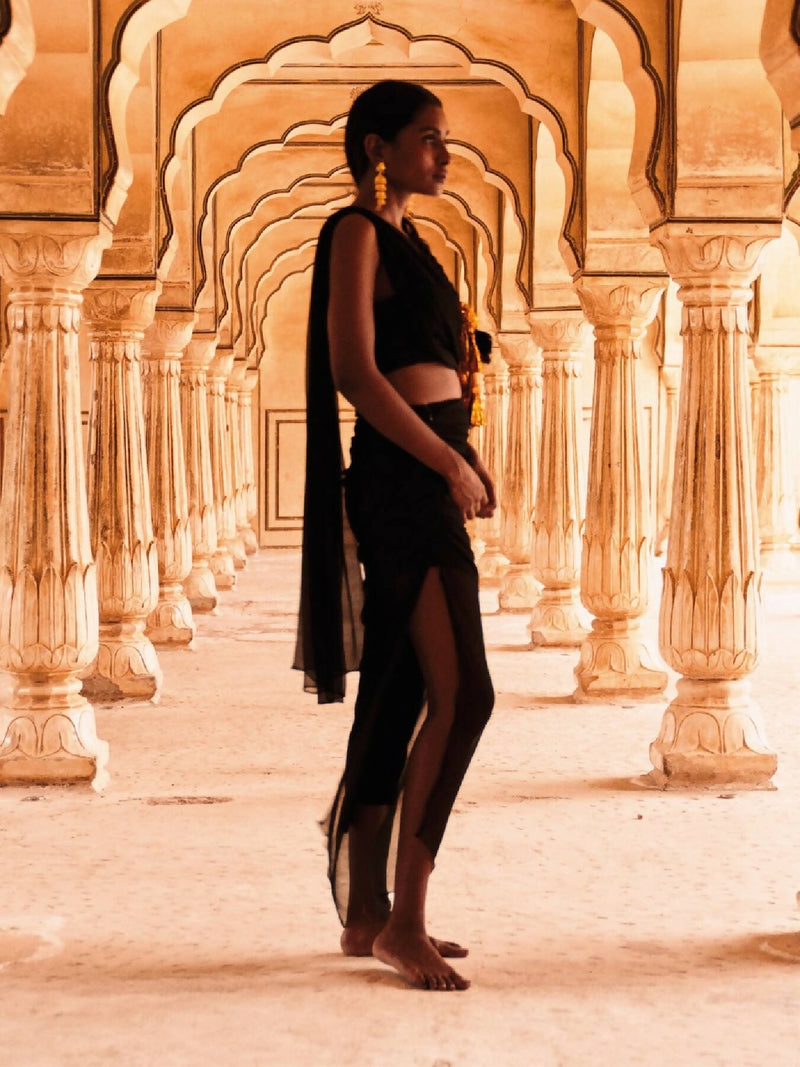 Silk Chiffon Midi Skirt