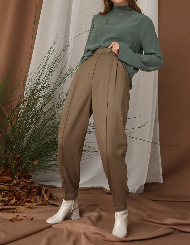 Taupe Pleated Pants