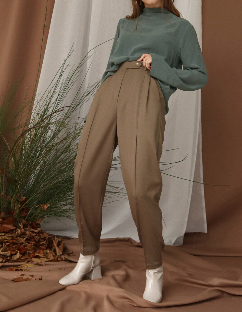 Taupe Pleated Pants
