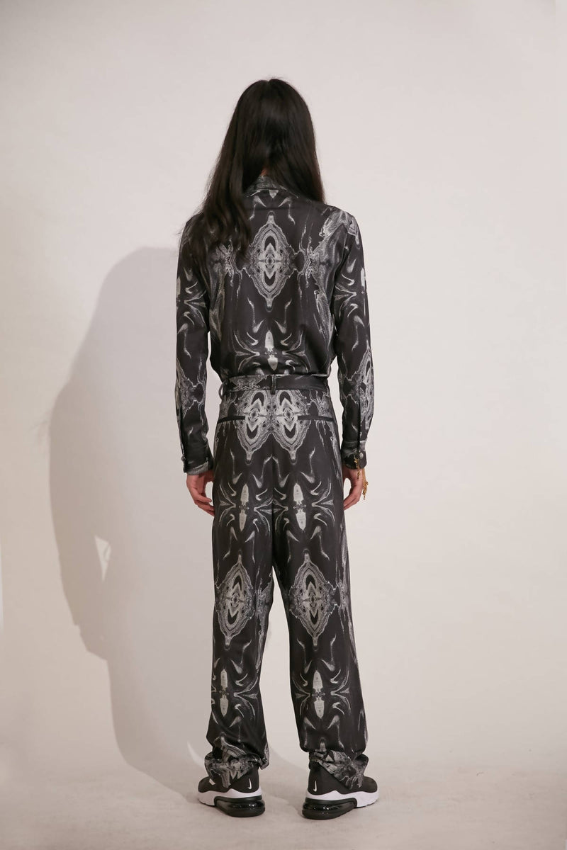 Black Oversize Printed Shirt