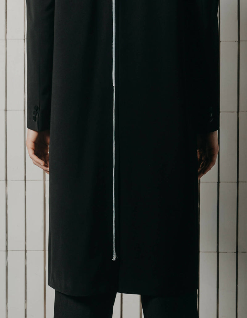 Swank White Line Hand-Embroidered Coat
