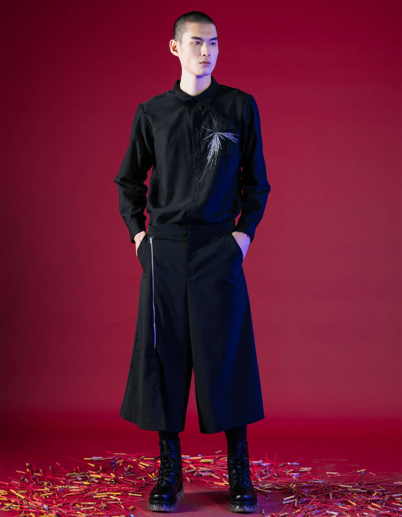 Drape With Zip Deconstructed Trousers