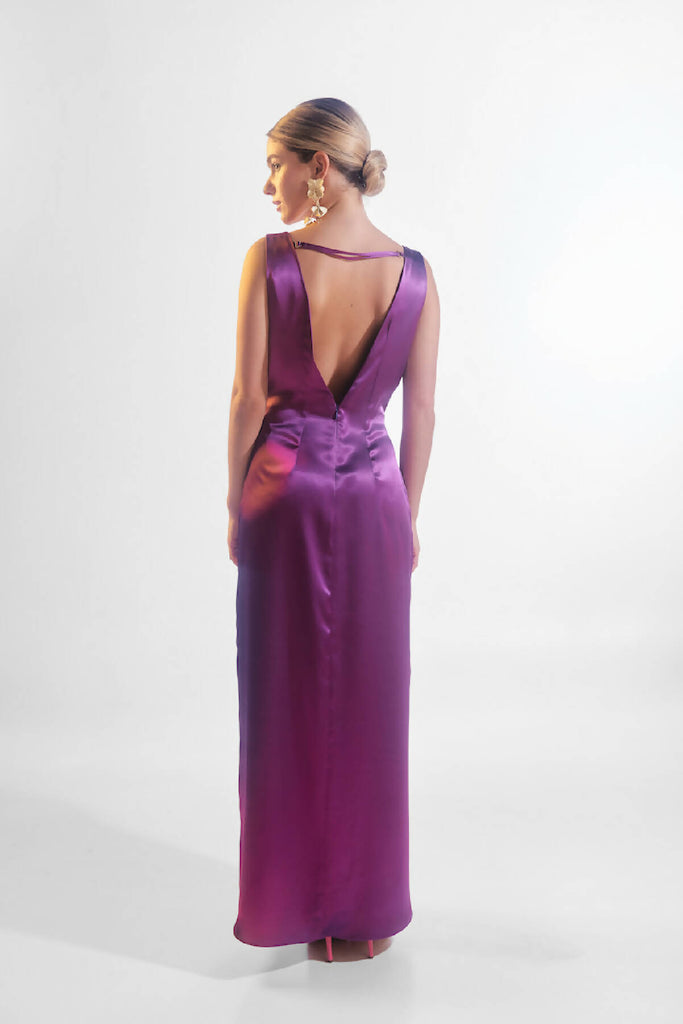 Venus Plunge Maxidress Purple